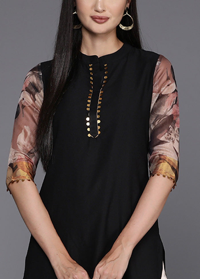 Black Readymade Polyester Tunic Outlet Locations Cheap Pice