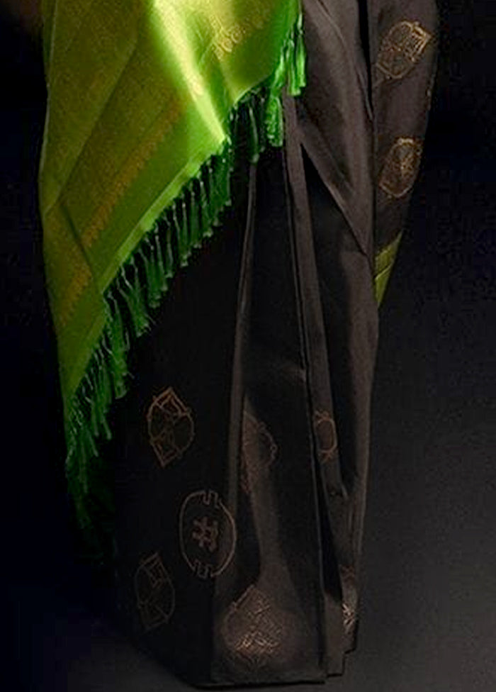 Black Banarasi Silk Saree With Blouse Piece Best Store To Get Sale Online