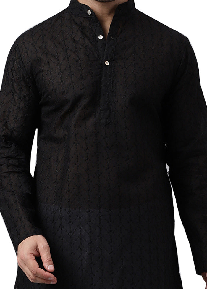 Black Silk Embroidered Kurta Wide Range Of Online