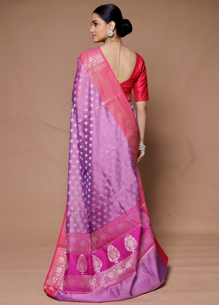 Pink Kora Silk Saree With Blouse Piece Cheap Sale 2025 Newest