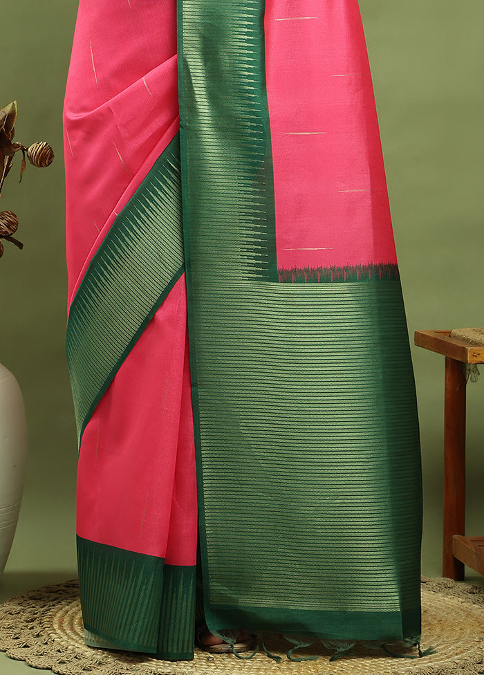 Pink Dupion Silk Saree With Blouse Piece Sale 2025