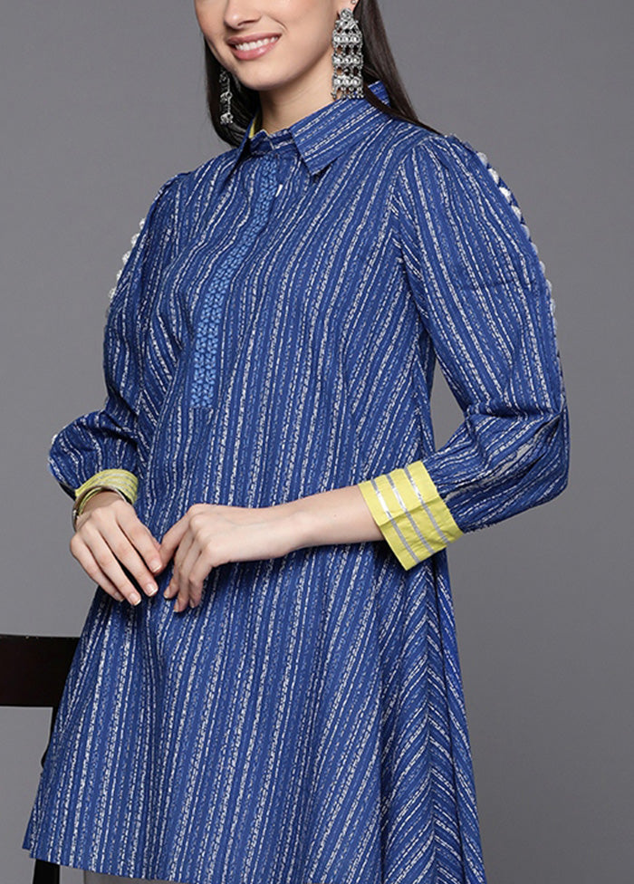 Blue Readymade Cotton Tunic Get Authentic Cheap Online