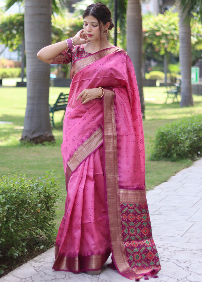 Baby Pink Tussar Silk Saree With Blouse Piece From China For Sale