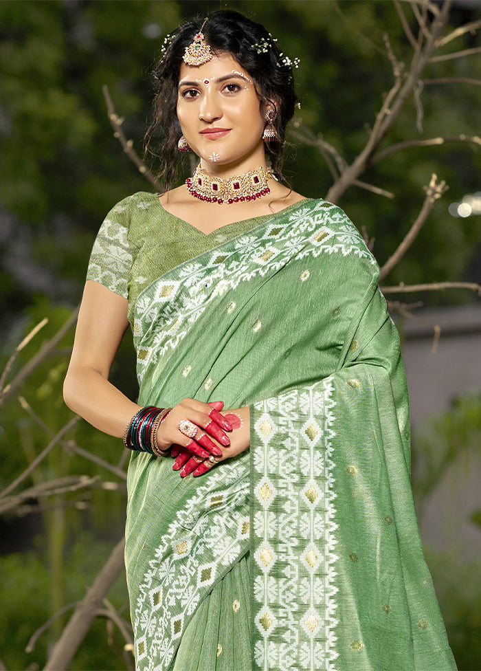 Light Green Cotton Saree With Blouse Piece Free Shipping Finishline