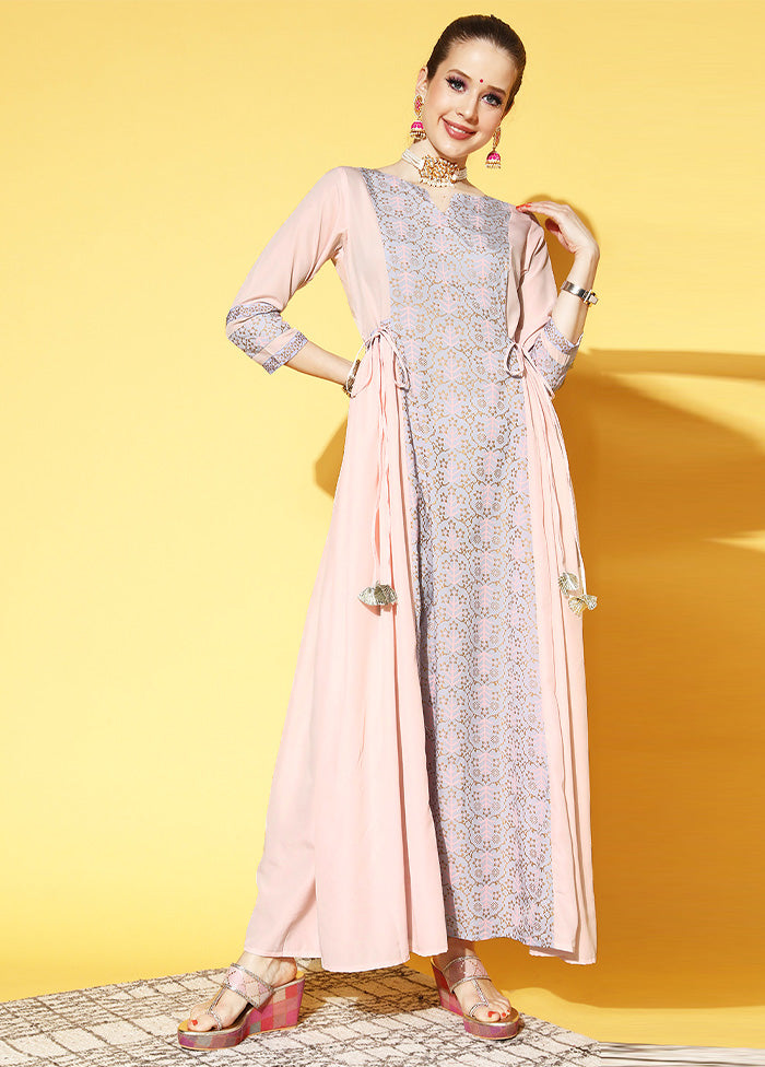 Light Pink Readymade Silk Indian Dress Cheap Sale Outlet Store