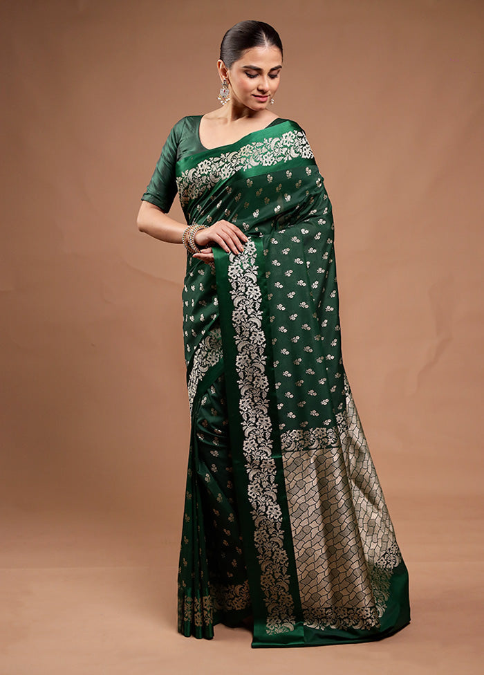 Green Katan Silk Saree With Blouse Piece 2025 New