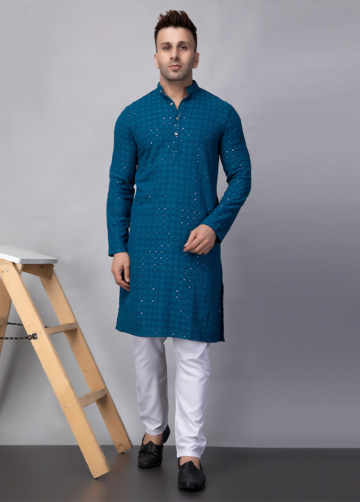 2 Pc Green Viscose Kurta Pajama Set Cheap Sale Choice