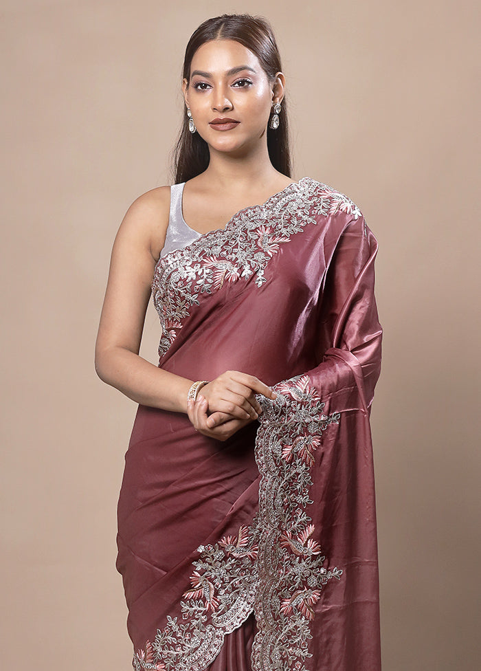 Peach Silk Saree With Blouse Piece Sale Official