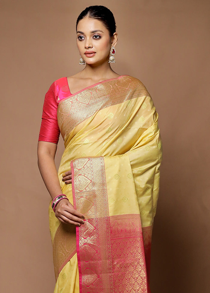 Cream Kanjivaram Silk Saree With Blouse Piece Cheap Online Store Manchester