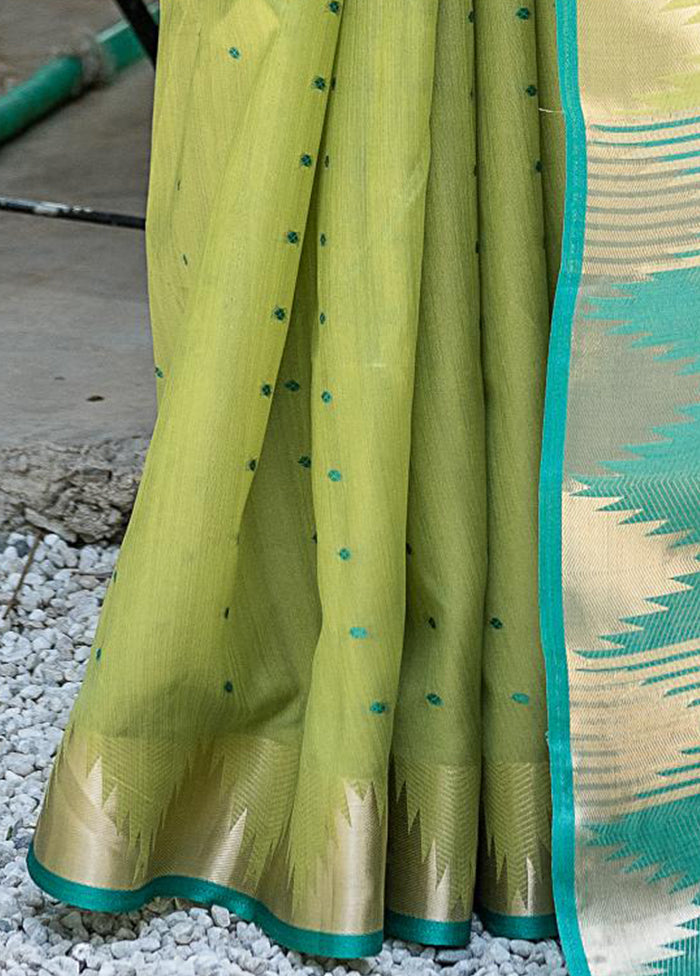 Green Tussar Silk Saree With Blouse Piece Cheap Extremely