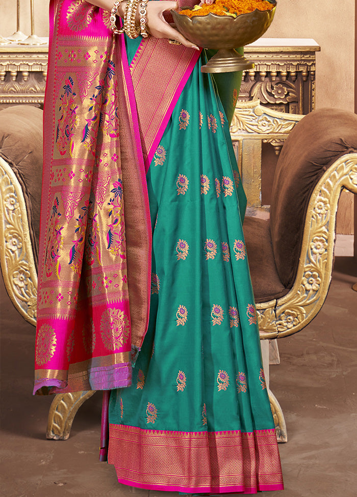 Green Spun Silk Saree With Blouse Piece Extremely Cheap Pice