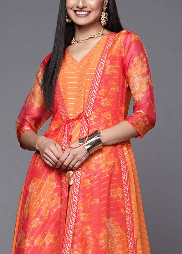 Orange Readymade Silk Indian Dress Low Pice Cheap Online