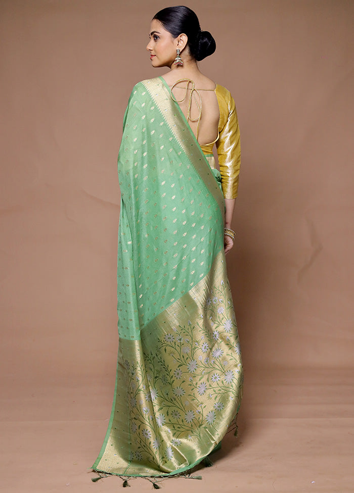 Green Georgette Saree With Blouse Piece Outlet For Sale