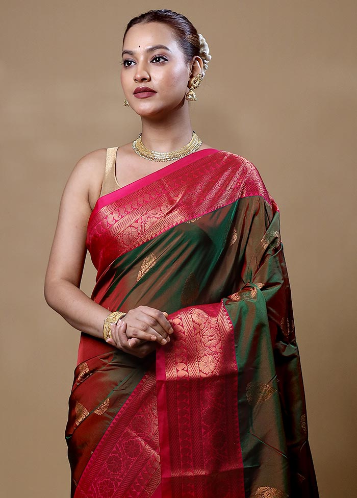 Green Kanjivaram Silk Saree With Blouse Piece Buy Cheap Cheap