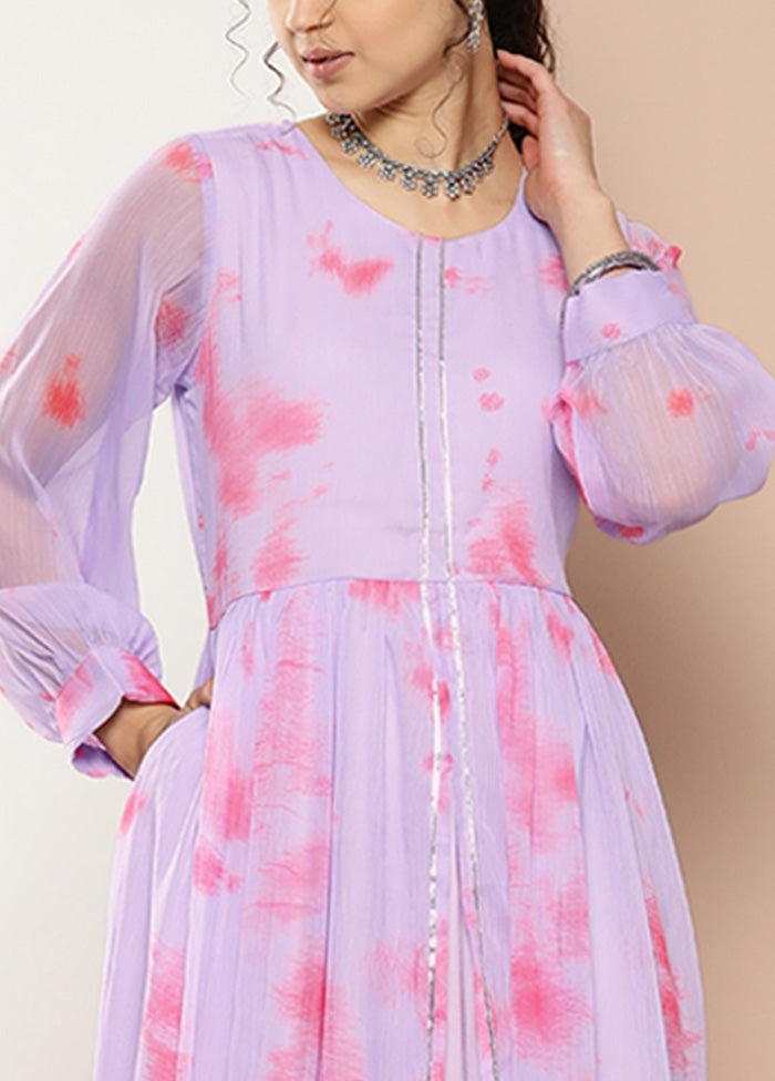 Lavender Readymade Silk Indian Dress Marketable Online