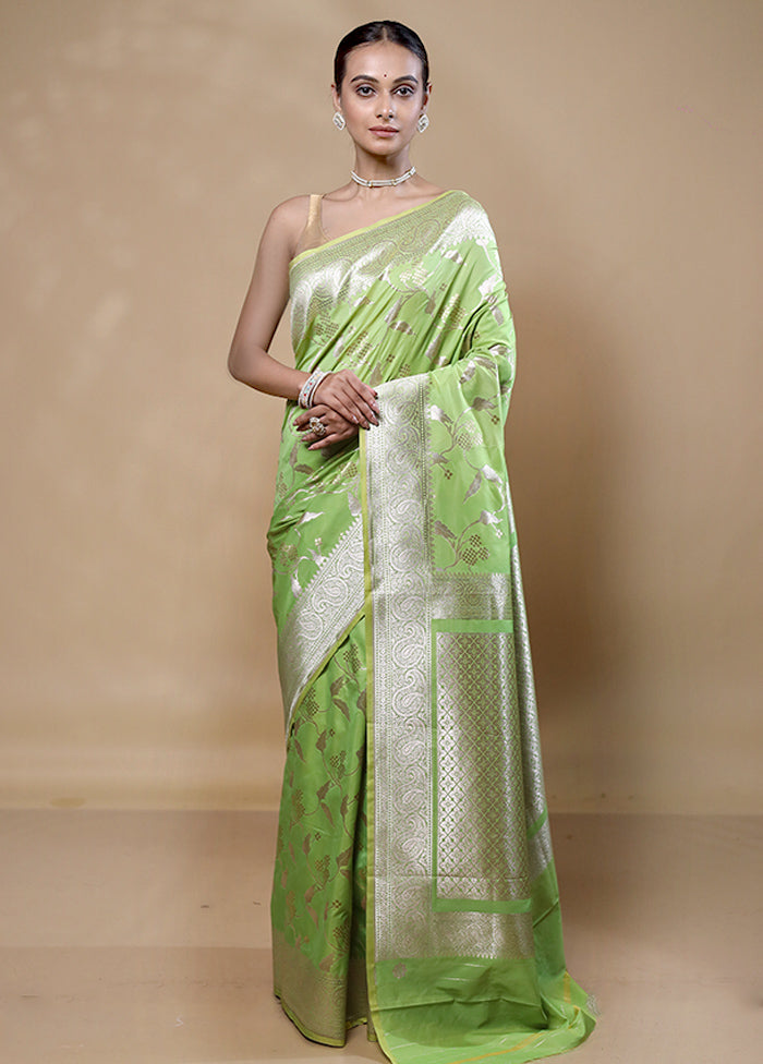 Green Uppada Silk Saree With Blouse Piece Outlet Purchase