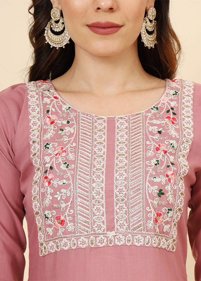 3 Pc Pink Readymade Cotton Suit Set Cheap Sale Outlet Locations