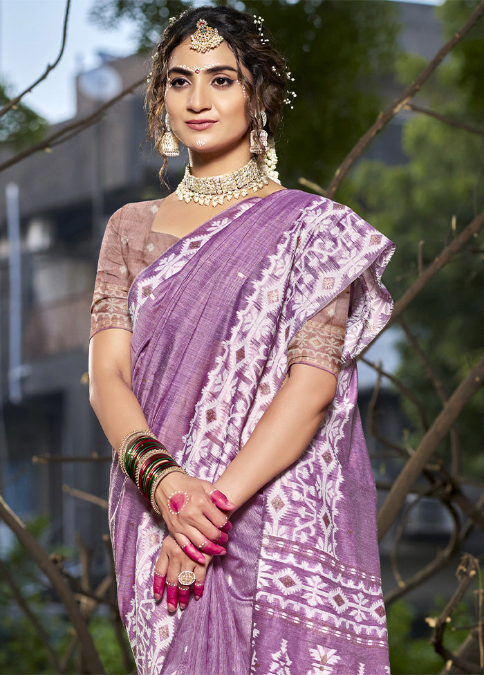 Purple Cotton Saree With Blouse Piece Outlet Wiki