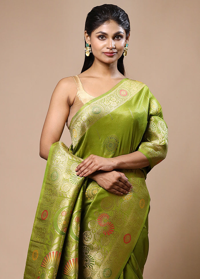 Green Tissue Silk Saree With Blouse Piece Buy Cheap Big Sale