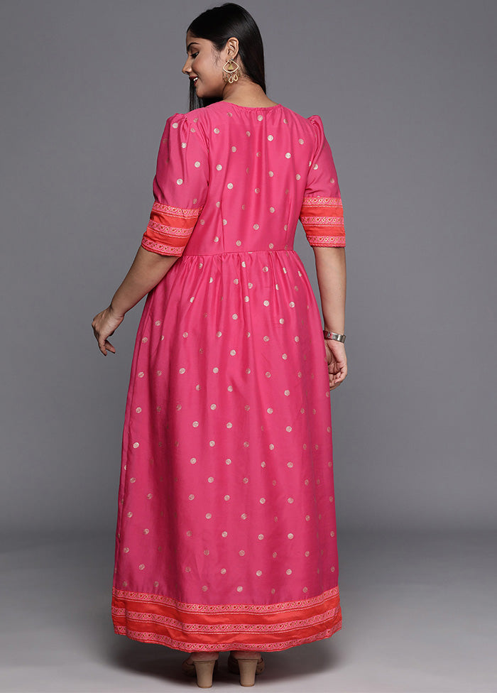 Pink Readymade Chanderi Indian Dress Visit New Cheap Pice