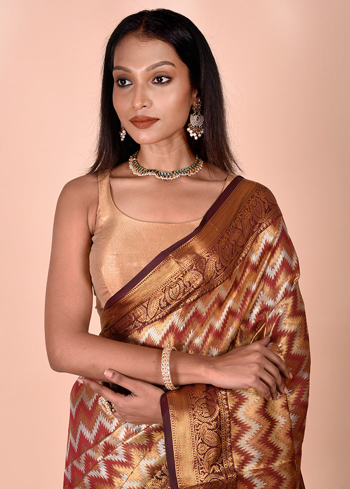 Multicolor Dupion Silk Saree With Blouse Piece Clearance Shop