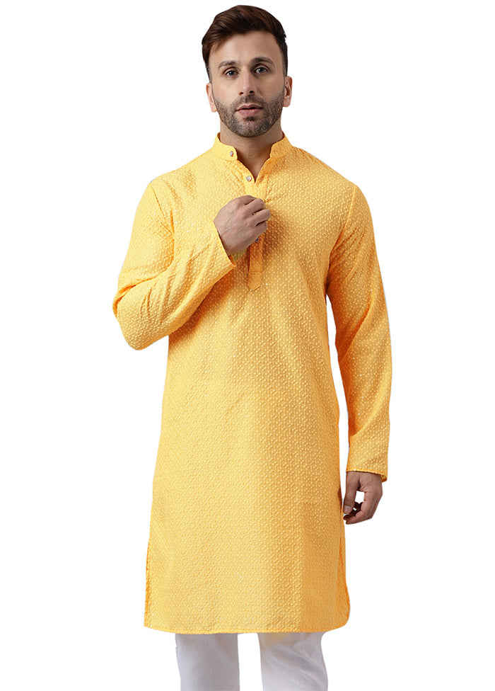 Lemon Silk Embroidered Kurta Buy Cheap Best Store To Get