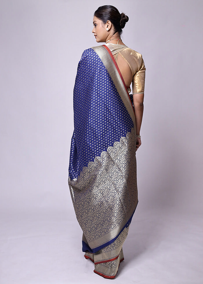 Blue Dupion Silk Saree With Blouse Piece Websites Cheap Pice