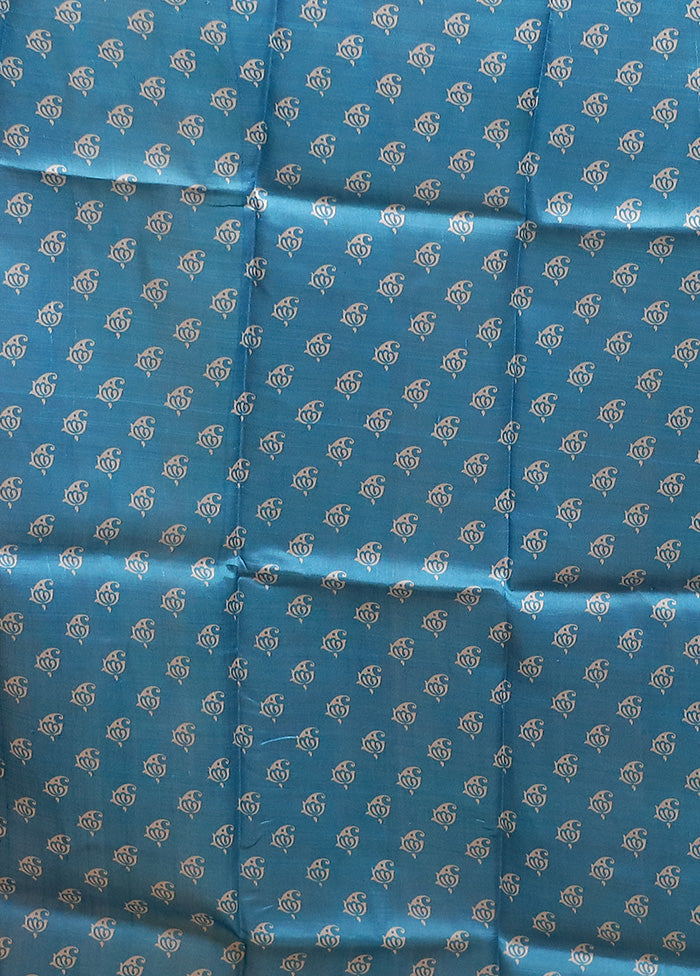 Blue Printed Pure Silk Saree Without Blouse Piece Buy Cheap Clearance