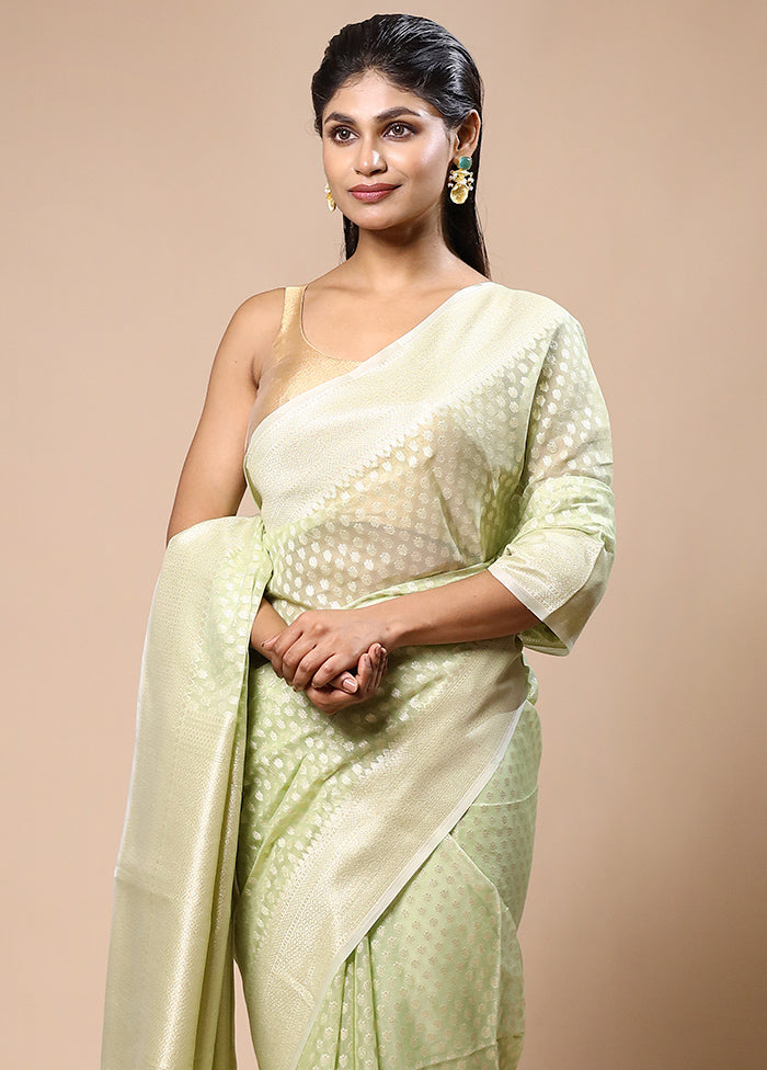 Green Kora Silk Saree With Blouse Piece Clearance Footaction