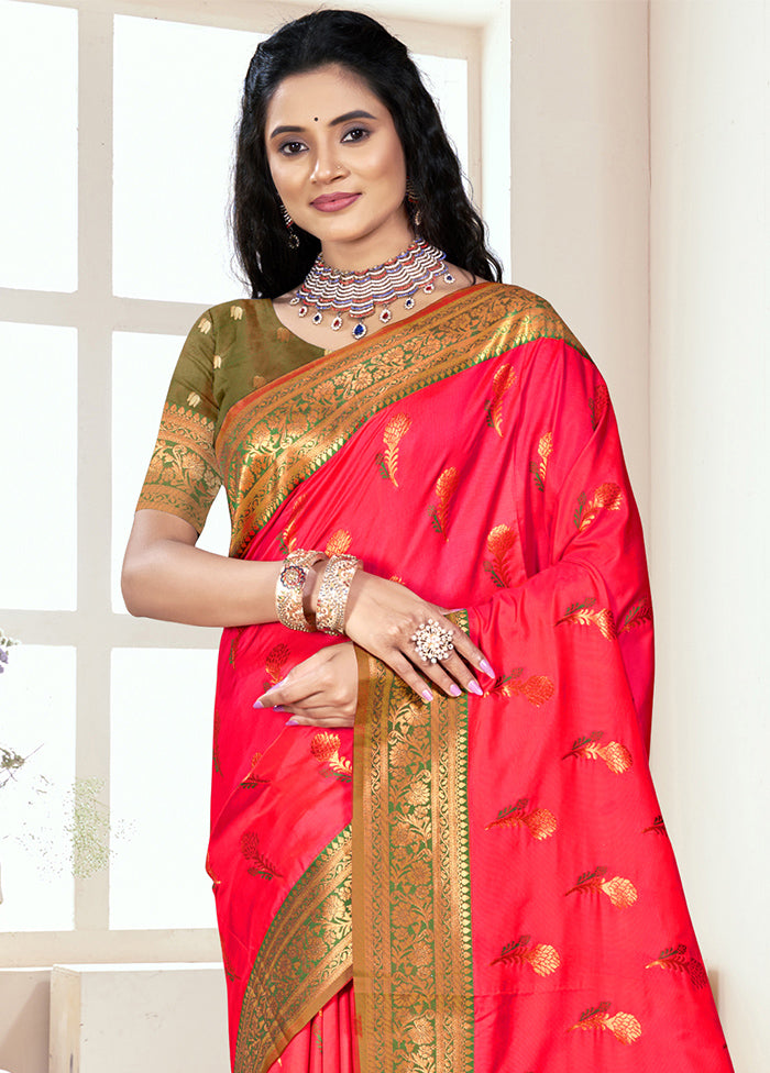 Pink Dupion Silk Saree With Blouse Piece Outlet Release Dates