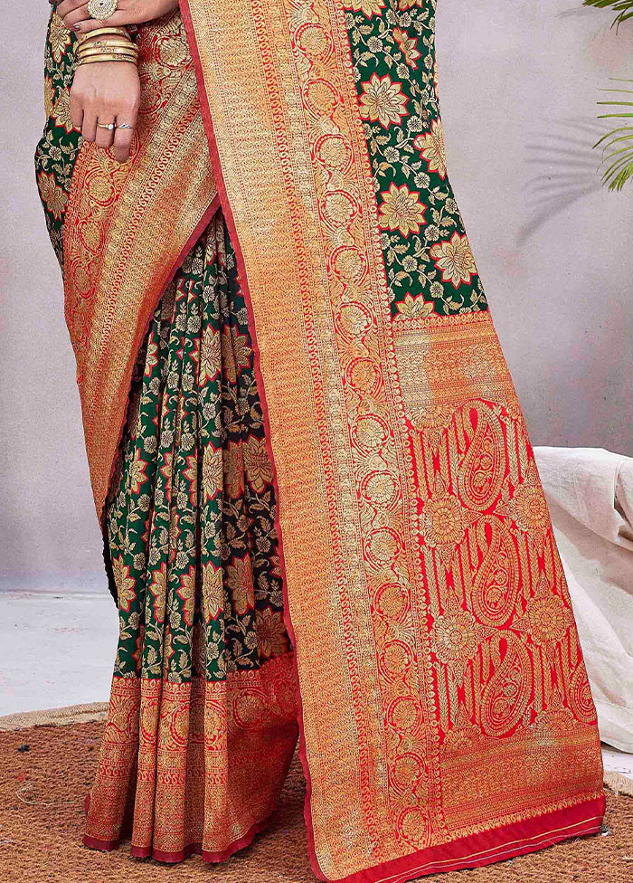 Green Baluchari Silk Saree With Blouse Piece Order Online