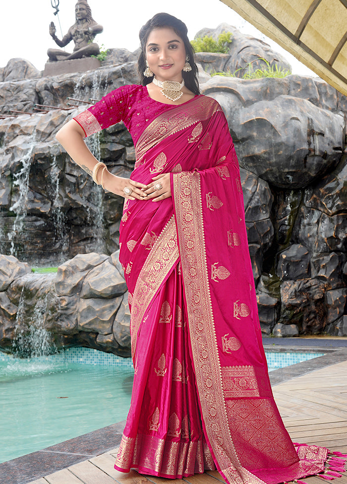 Rani Satin Silk Saree With Blouse Piece Perfect Cheap Online