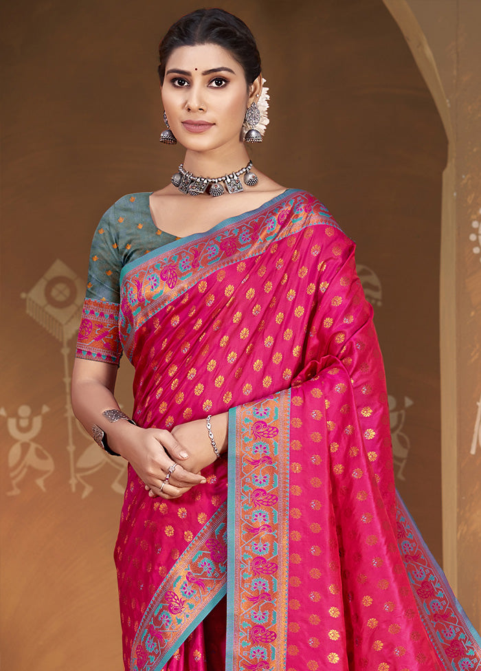 Pink Spun Silk Saree With Blouse Piece Buy Cheap Eastbay