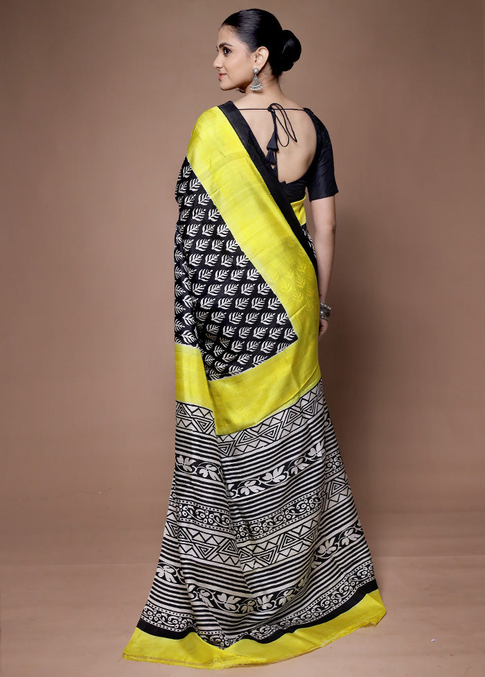 Yellow Printed Pure Silk Saree Without Blouse Piece Websites Cheap Pice