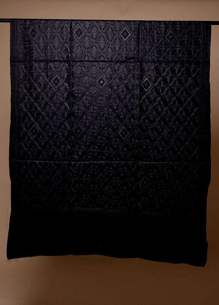 Black Butta Work With Zari Woven Border Shawl Cheap Best