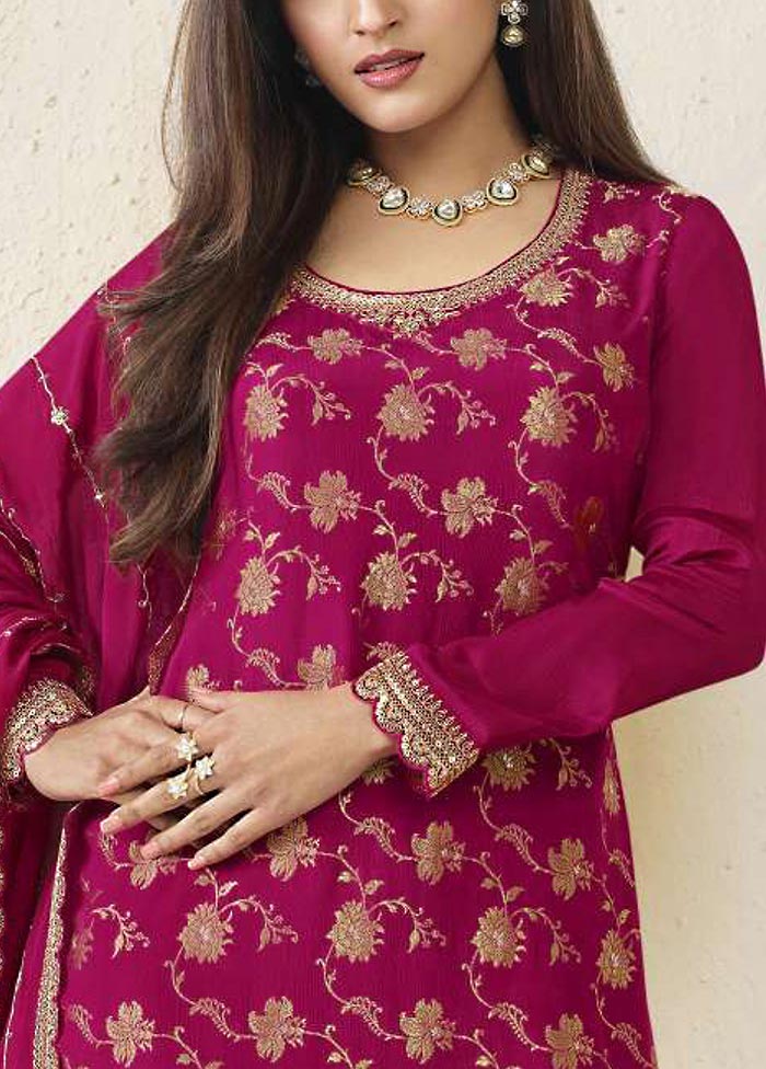 3 Pc Rani Semi Stitched Viscose Suit Set High Quality Buy Online