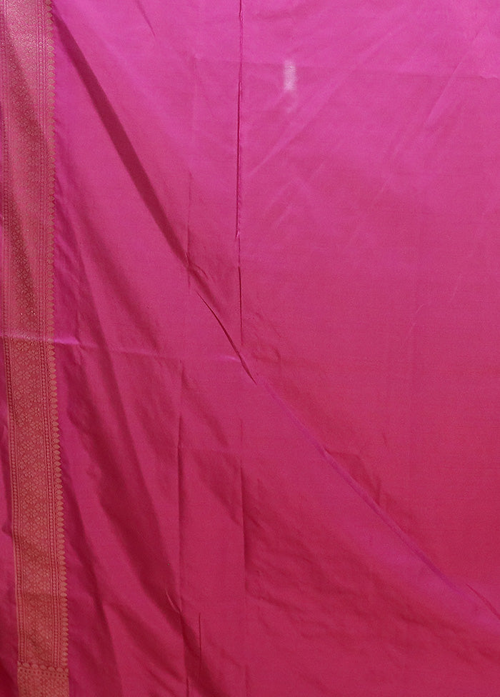 Pink Uppada Silk Saree With Blouse Piece Cheap Pice