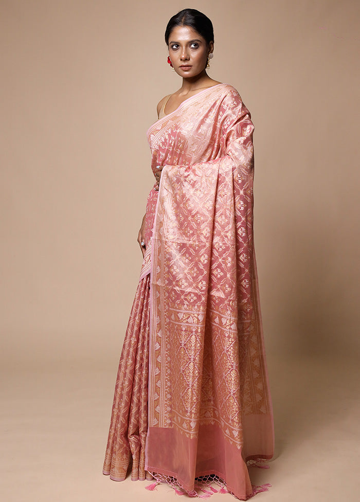 Pink Tissue Silk Saree With Blouse Piece Free Shipping Outlet Locations