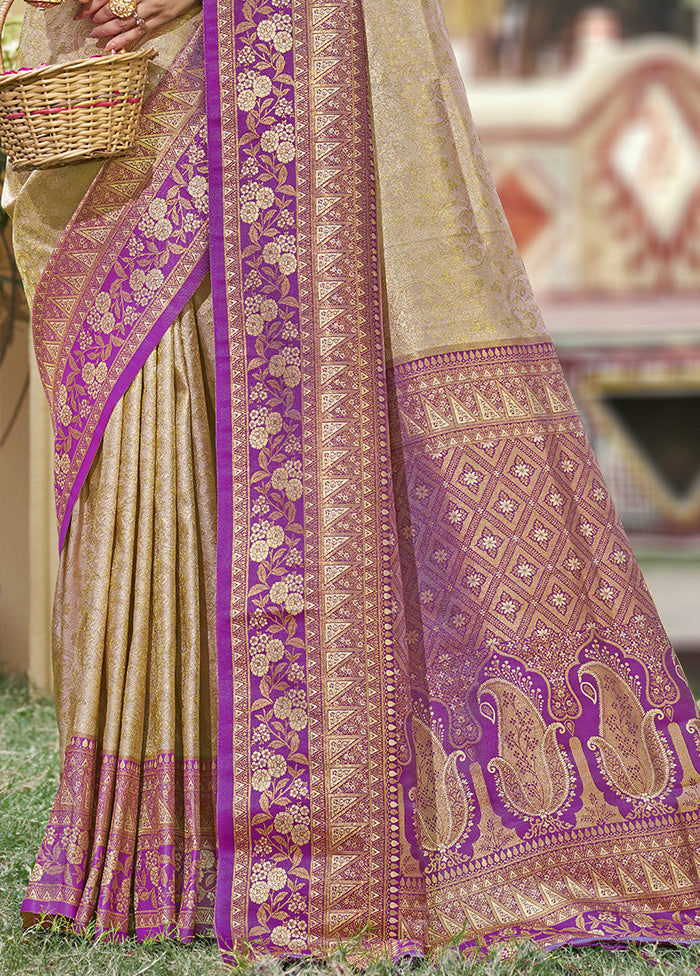 Grey Spun Silk Saree With Blouse Piece Countdown Package Online