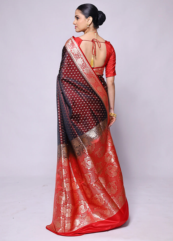 Maroon Banarasi Silk Saree With Blouse Piece Enjoy Online