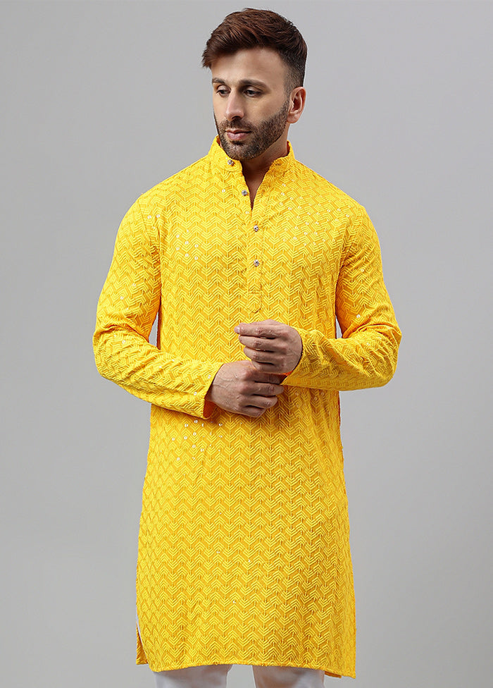 2 Pc yellow Viscose Kurta Pajama Set Sale Lowest Pice