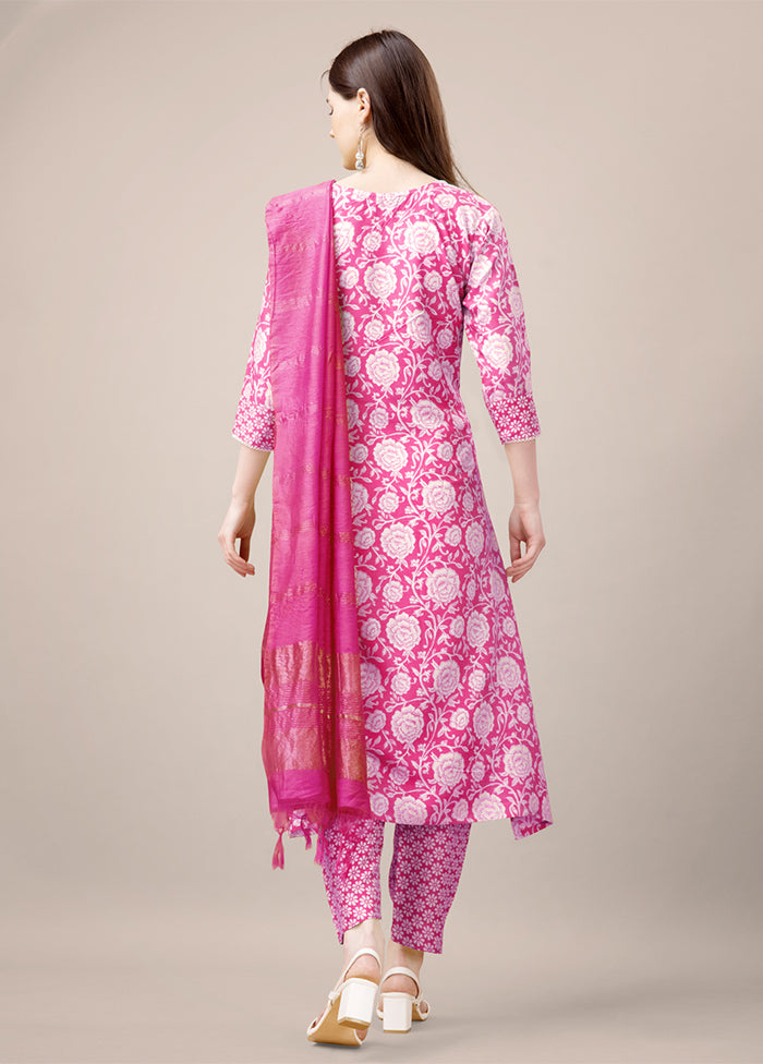 3 Pc Pink Readymade Rayon Suit Set Free Shipping Exclusive