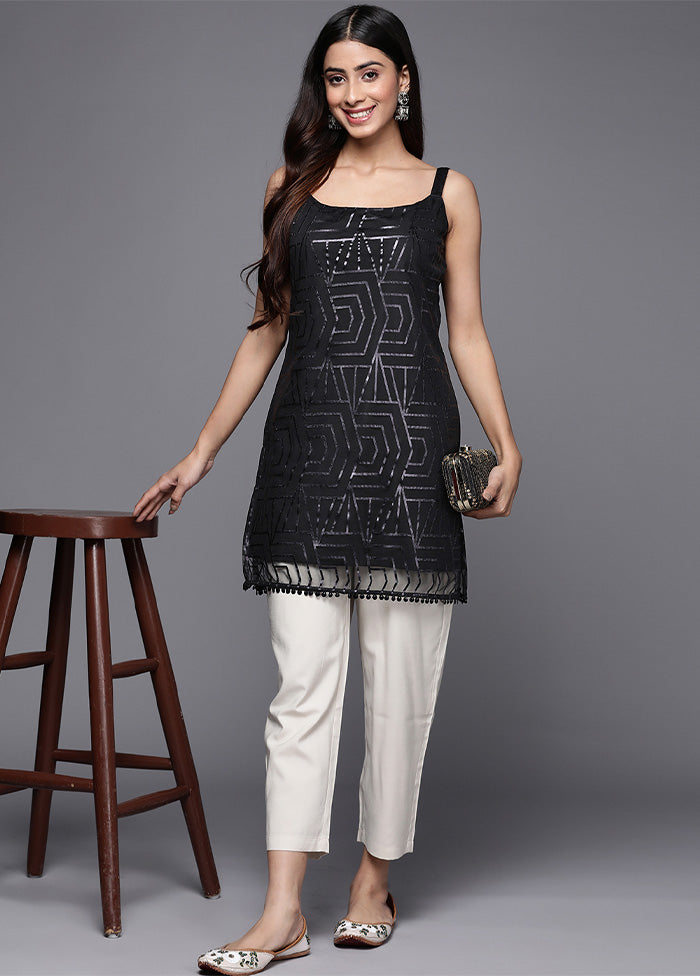 Black Readymade Silk Tunic Sale Best Pices