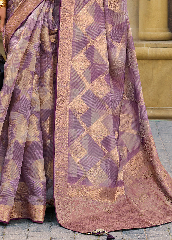 Purple Spun Silk Saree With Blouse Piece Buy Cheap Inexpensive