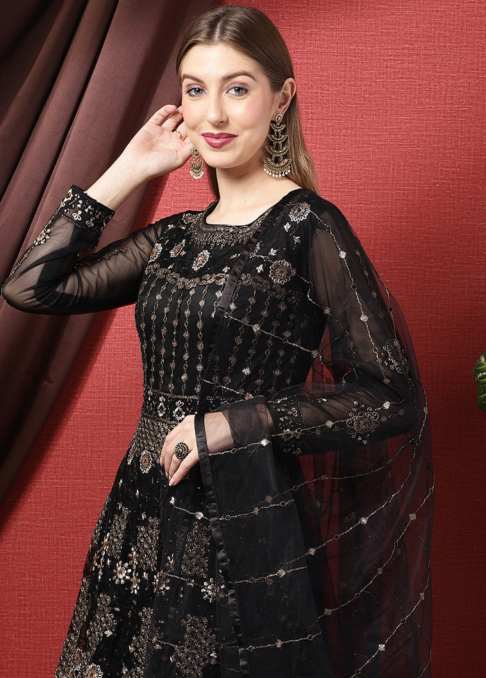 3 Pc Black Unstitched Suit Set With Dupatta Best Pices For Sale