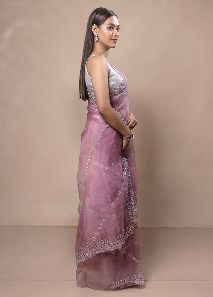 Pink Silk Saree With Blouse Piece Cheap Fashion Style