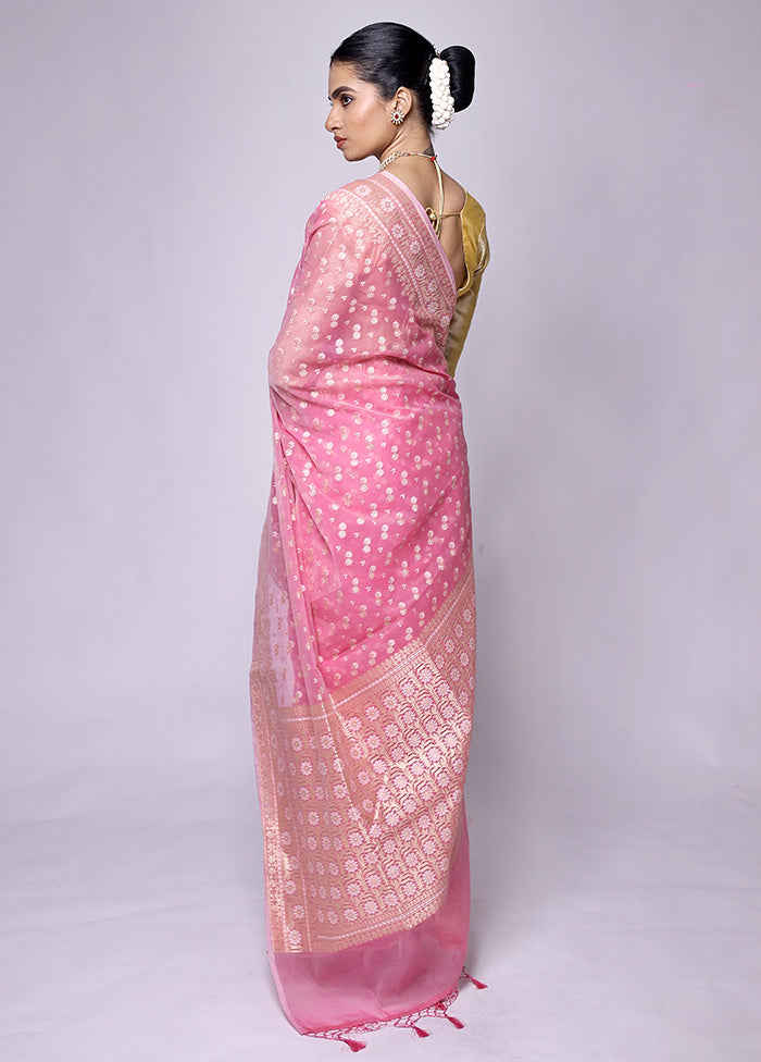 Pink Kora Silk Saree With Blouse Piece Buy Cheap Sast