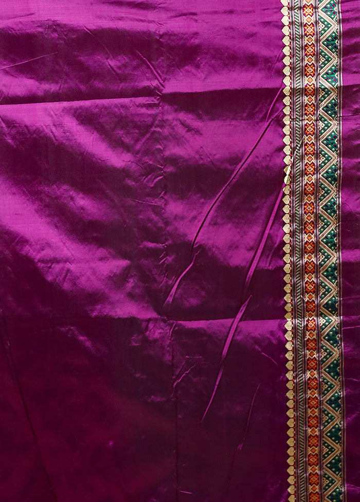 Purple Handloom Assam Pure Silk Saree With Blouse Piece Cheap Usa Stockist