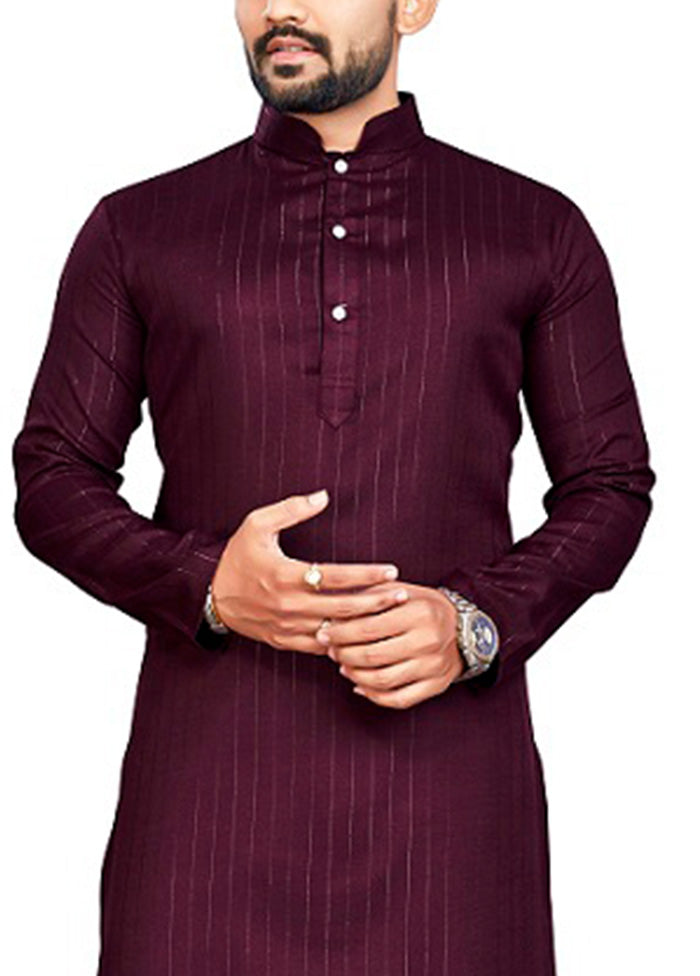 Wine Pure Cotton Kurta And Pajama Set Best Place To Buy Online