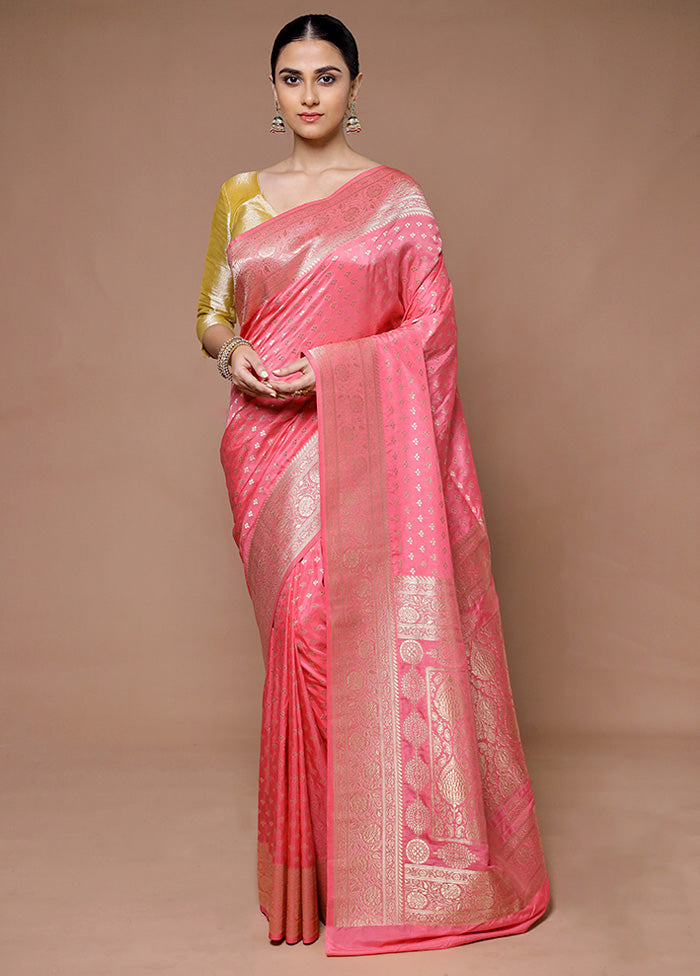 Pink Georgette Saree With Blouse Piece Sast For Sale